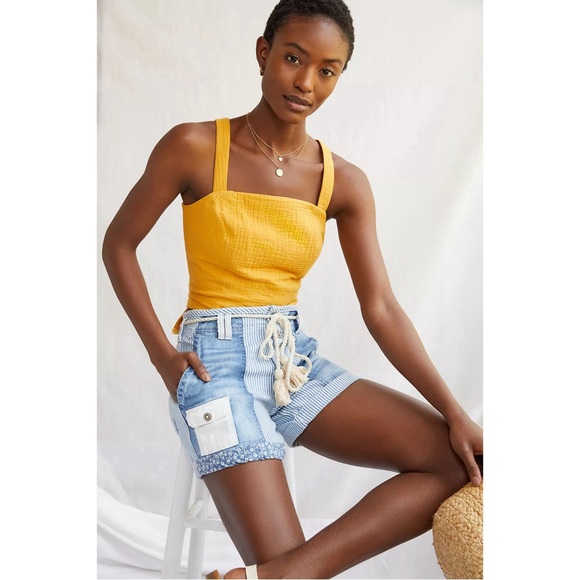 Anthropologie Smocked Tie-Back Tank NWT Size XL - Picture 2 of 16